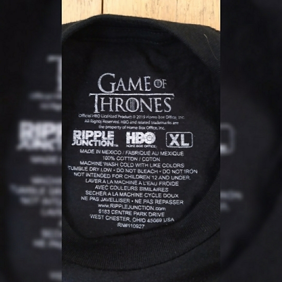 NWOT Game of Thrones men's XL black t-shirt - Picture 4 of 5